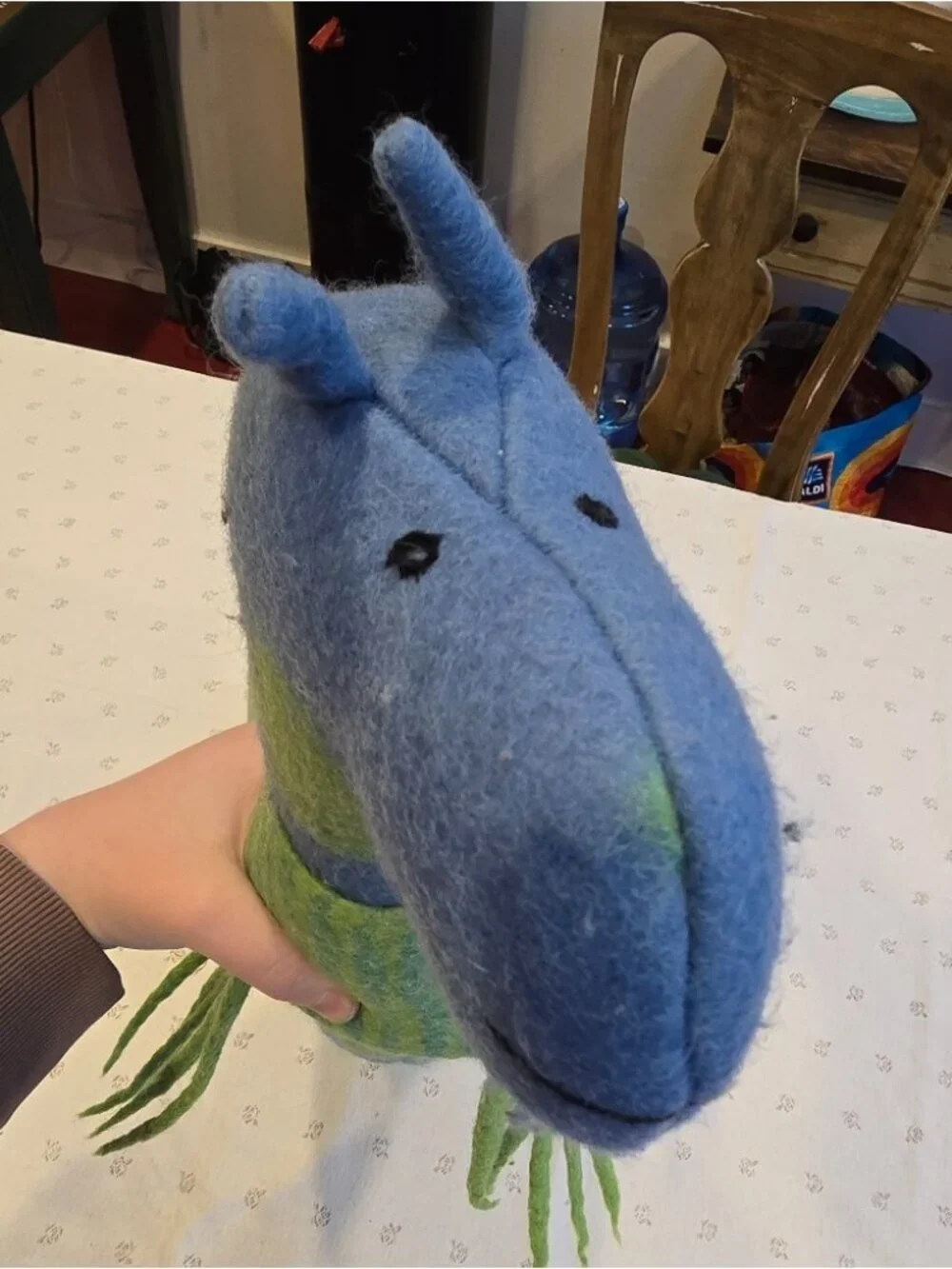 Én Gry & Sif Blue and Green Polkadit Stuffed Dinosaur Animal Toy